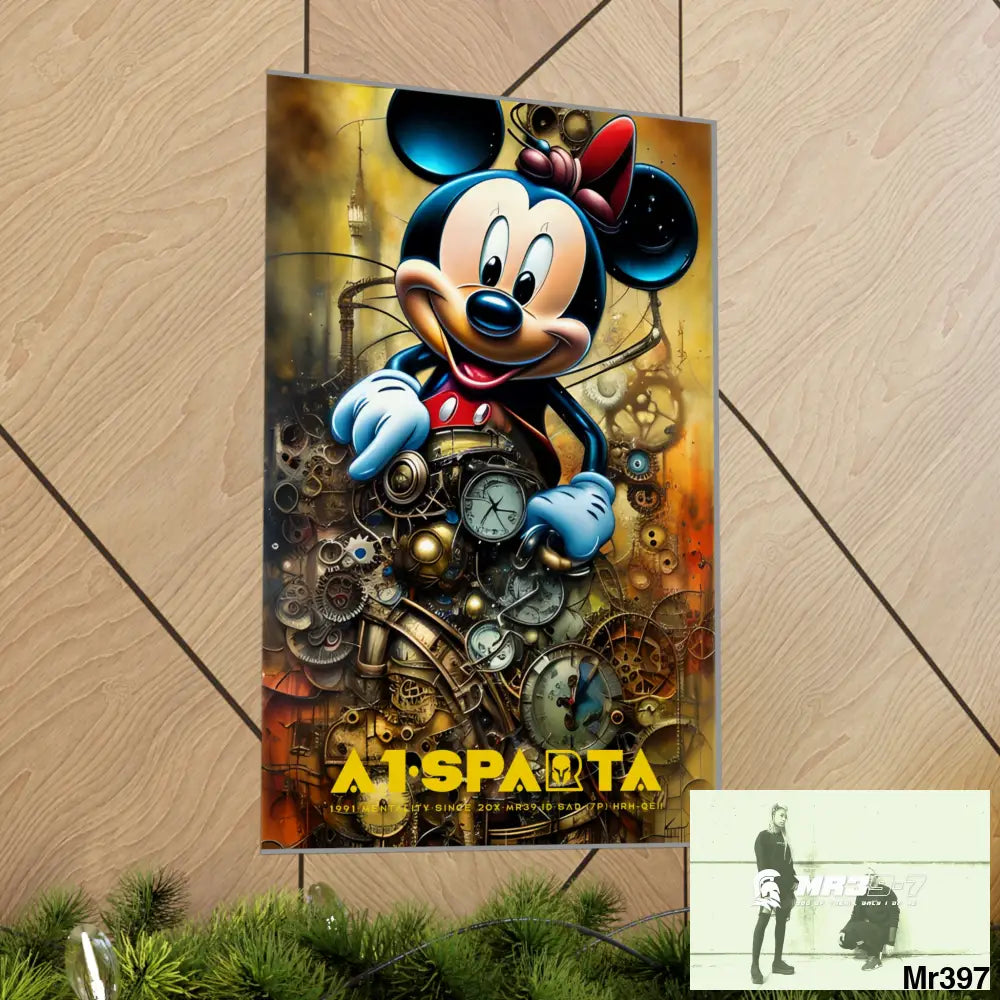A1-Sparta SuperResolution Micky Mouse Steampunk Graphic Matte Vertical Posters Poster