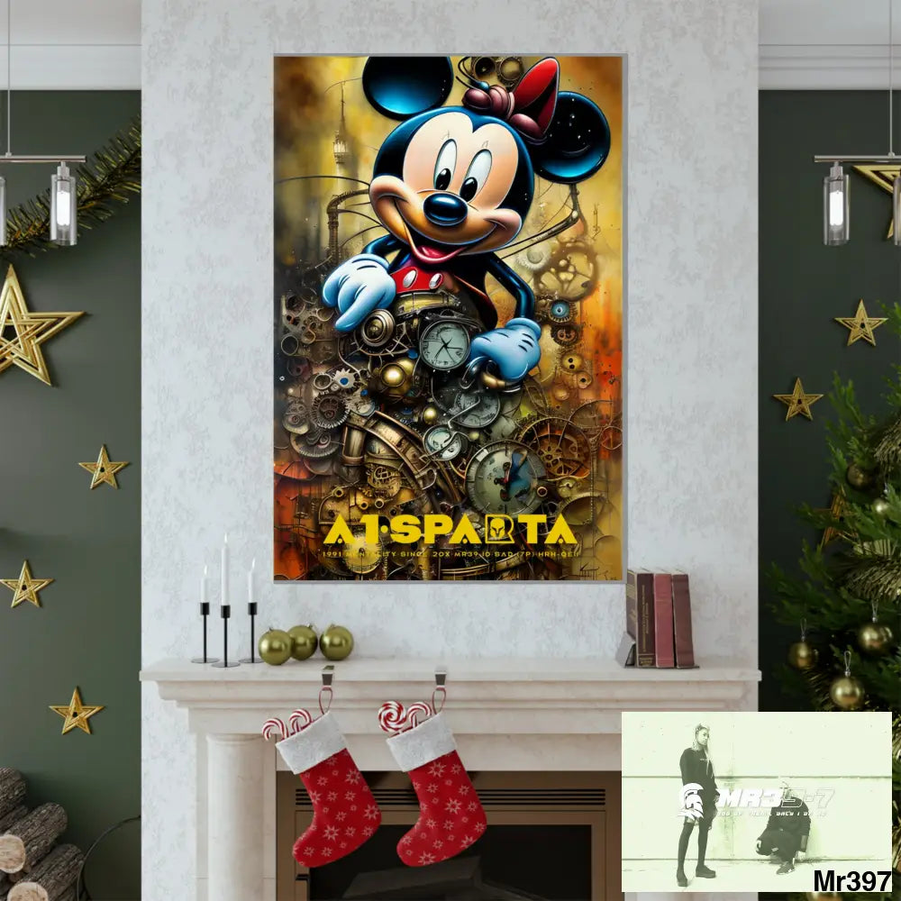 A1-Sparta SuperResolution Micky Mouse Steampunk Graphic Matte Vertical Posters Poster