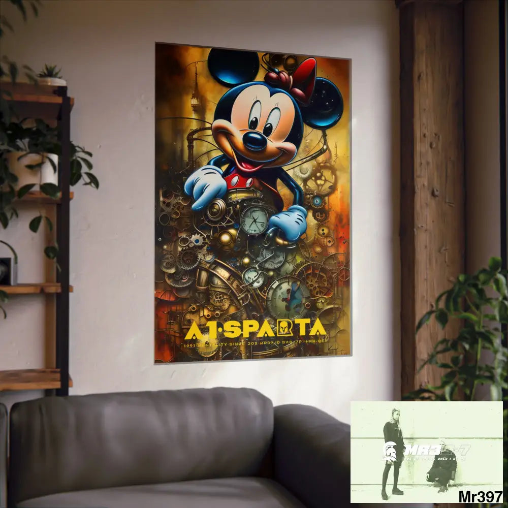 A1-Sparta SuperResolution Micky Mouse Steampunk Graphic Matte Vertical Posters Poster