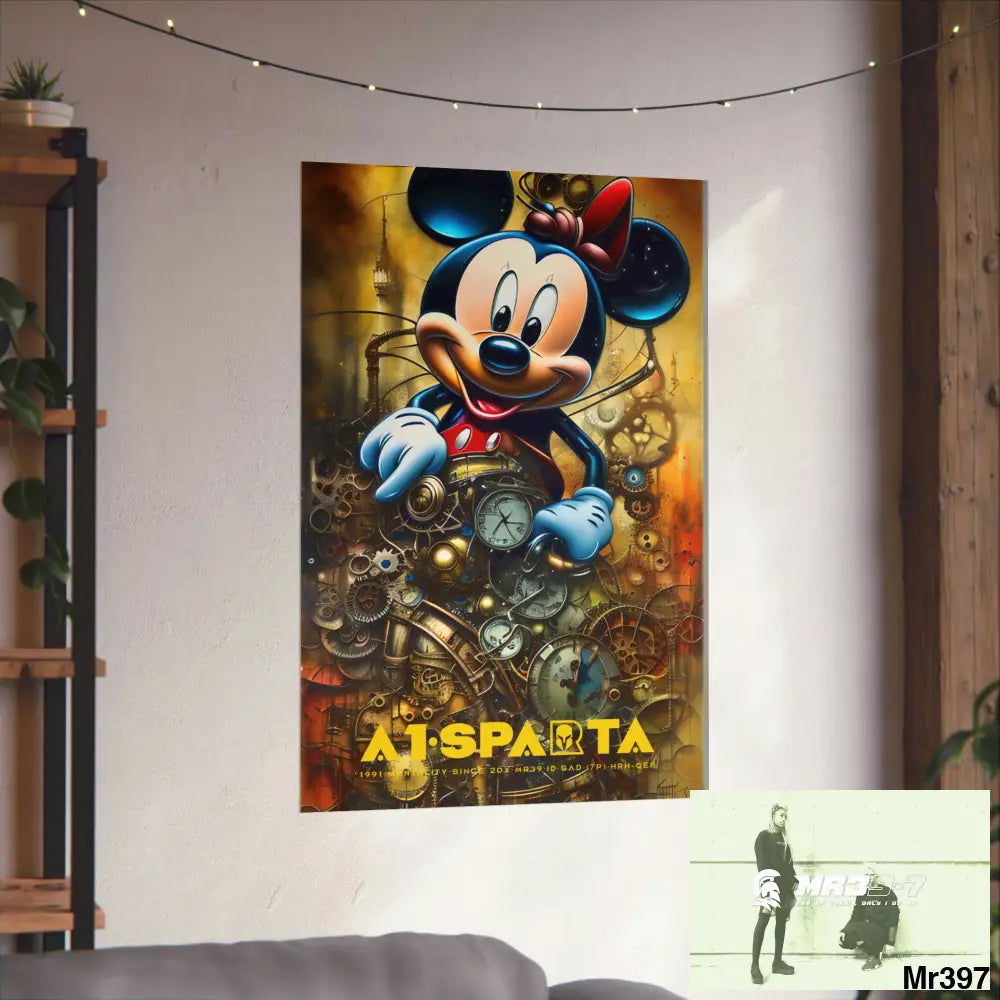 A1-Sparta SuperResolution Micky Mouse Steampunk Graphic Matte Vertical Posters Poster