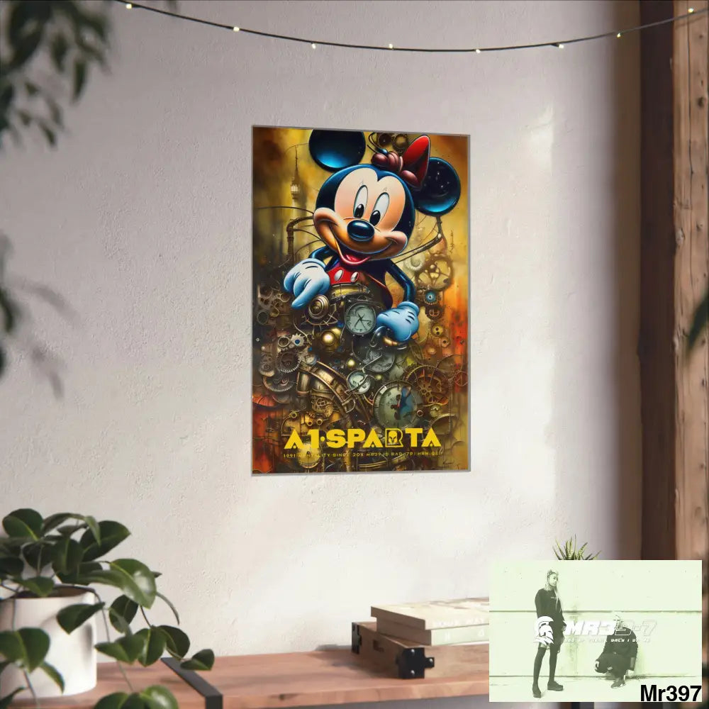 A1-Sparta SuperResolution Micky Mouse Steampunk Graphic Matte Vertical Posters Poster