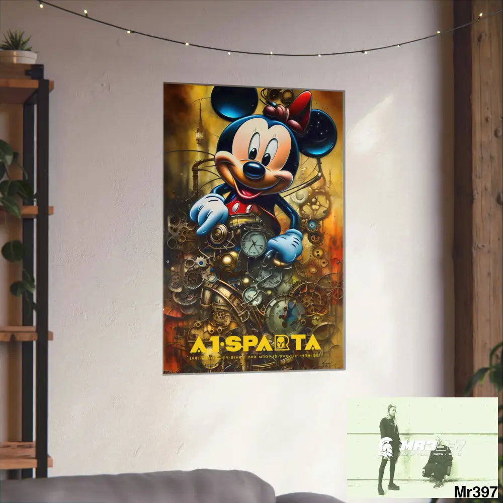 A1-Sparta SuperResolution Micky Mouse Steampunk Graphic Matte Vertical Posters Poster