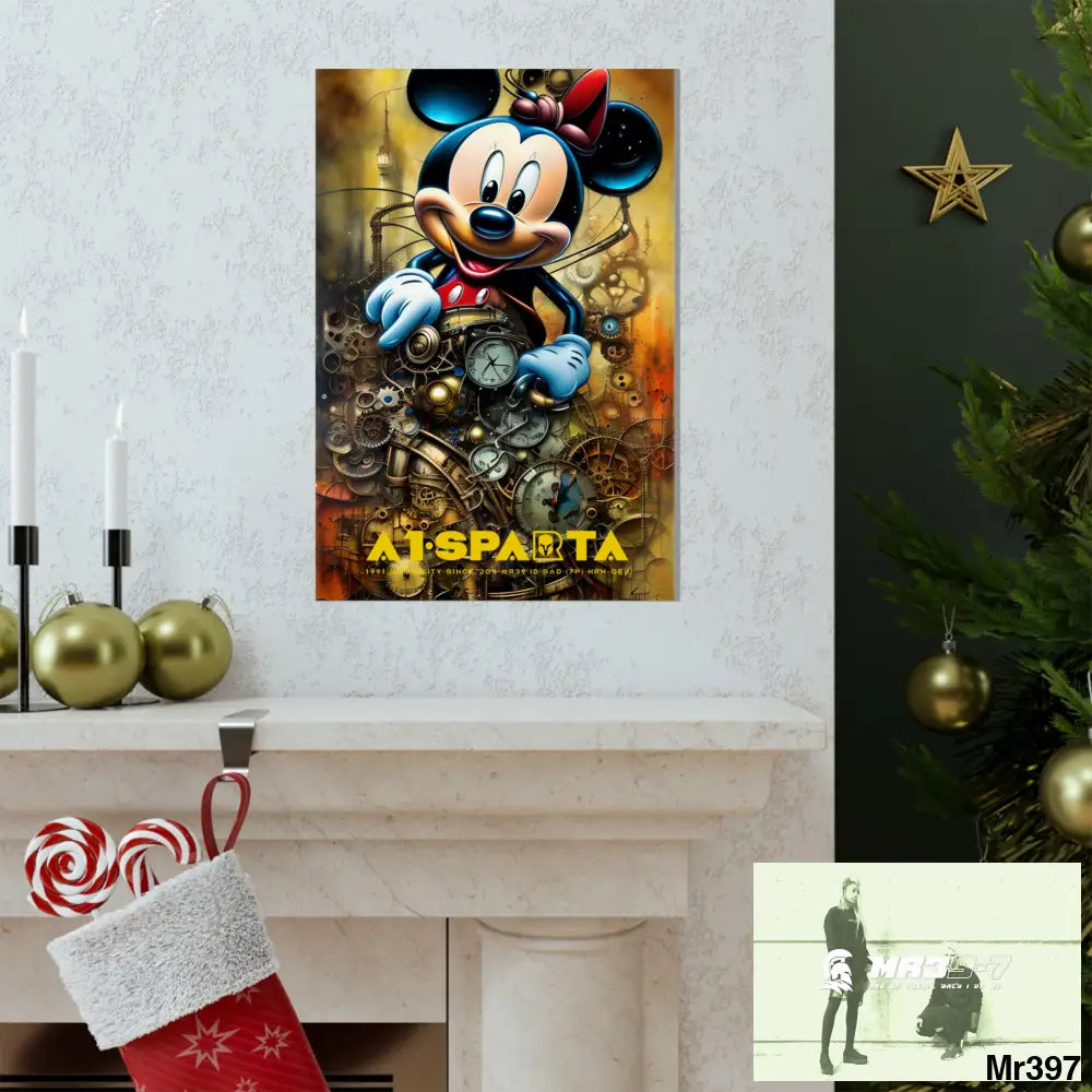 A1-Sparta SuperResolution Micky Mouse Steampunk Graphic Matte Vertical Posters Poster