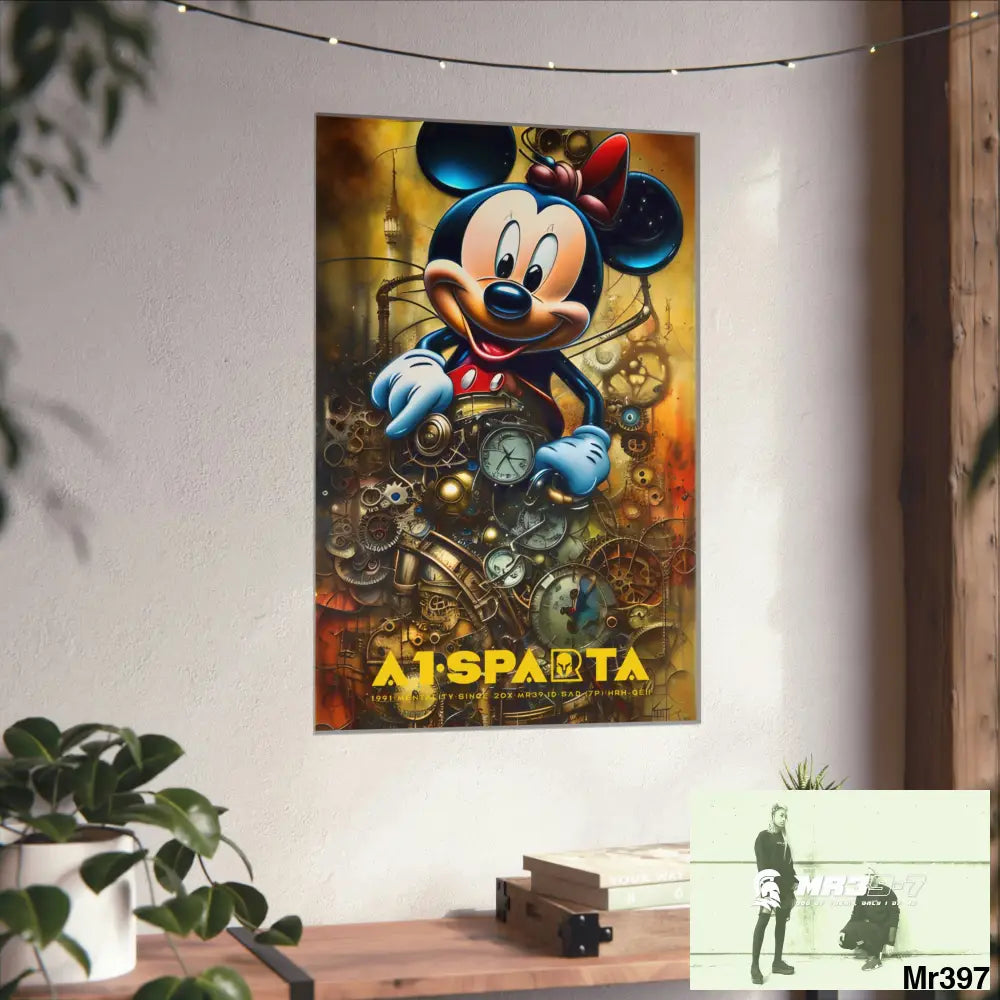 A1-Sparta SuperResolution Micky Mouse Steampunk Graphic Matte Vertical Posters Poster