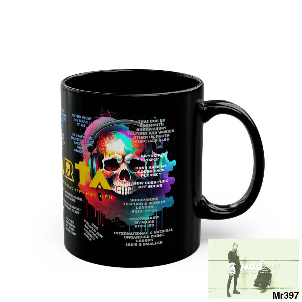 A1-Sparta Tactical 11oz Black Mug GB / Thailand/ Bermo /UK/KenyaThai Link up MH Assassination X-City Mental Health VAR