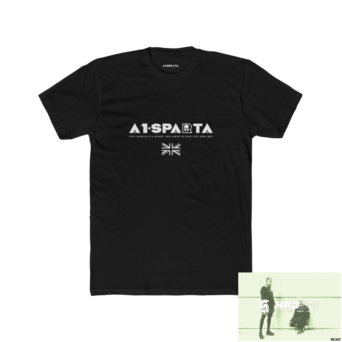 A1-Sparta Tactical GB 2012 My work Colwyn Bay to and From Men’s Cotton Crew Tee Solid Black / XS T-Shirt