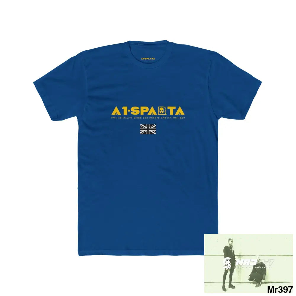 A1-Sparta Tactical GB 2012 My work Colwyn Bay to and from Men’s Cotton Crew Tee Solid Cool Blue / S T-Shirt
