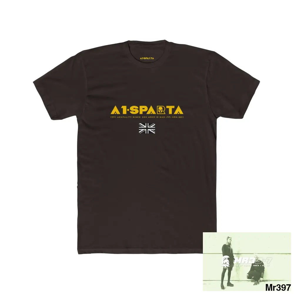 A1-Sparta Tactical GB 2012 My work Colwyn Bay to and from Men’s Cotton Crew Tee Solid Dark Chocolate / S T-Shirt