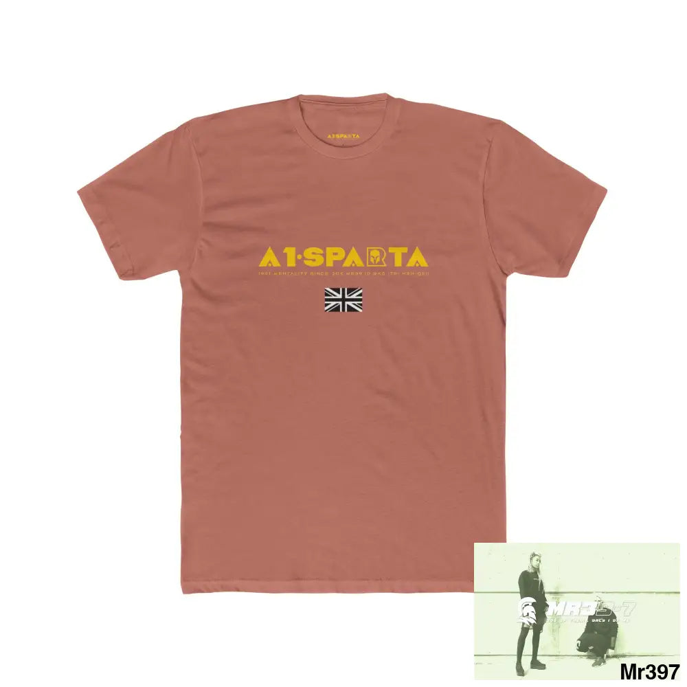 A1-Sparta Tactical GB 2012 My work Colwyn Bay to and from Men’s Cotton Crew Tee Solid Desert Pink / S T-Shirt