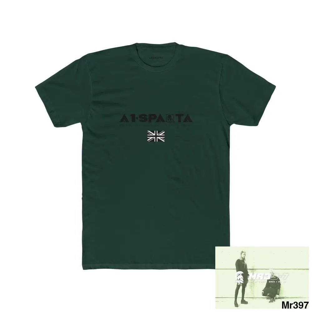 A1-Sparta Tactical GB 2012 My work Colwyn Bay to and from Men’s Cotton Crew Tee Solid Forest Green / S T-Shirt