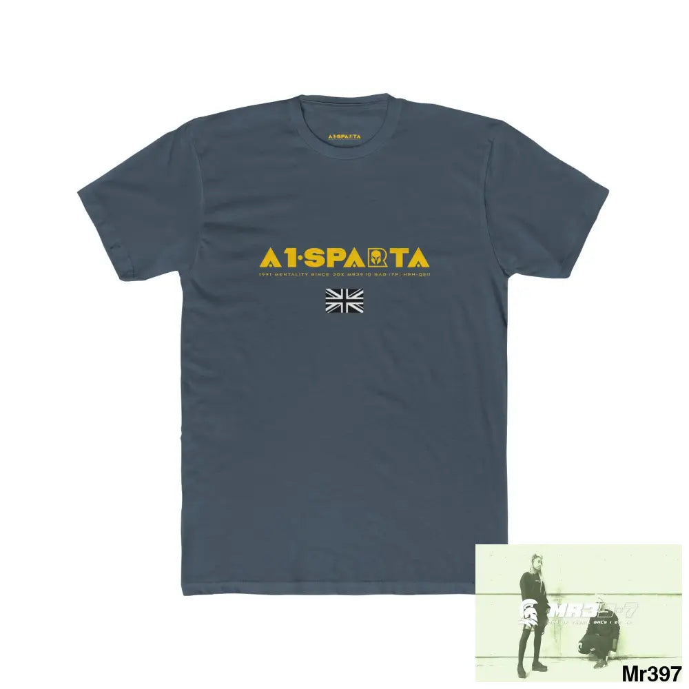 A1-Sparta Tactical GB 2012 My work Colwyn Bay to and from Men’s Cotton Crew Tee Solid Indigo / S T-Shirt