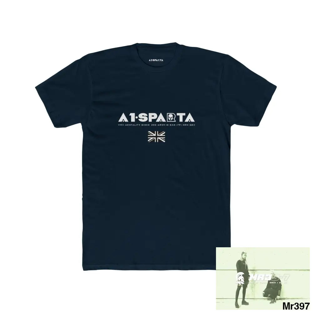 A1-Sparta Tactical GB 2012 My work Colwyn Bay to and From Men’s Cotton Crew Tee Solid Midnight Navy / XS T-Shirt