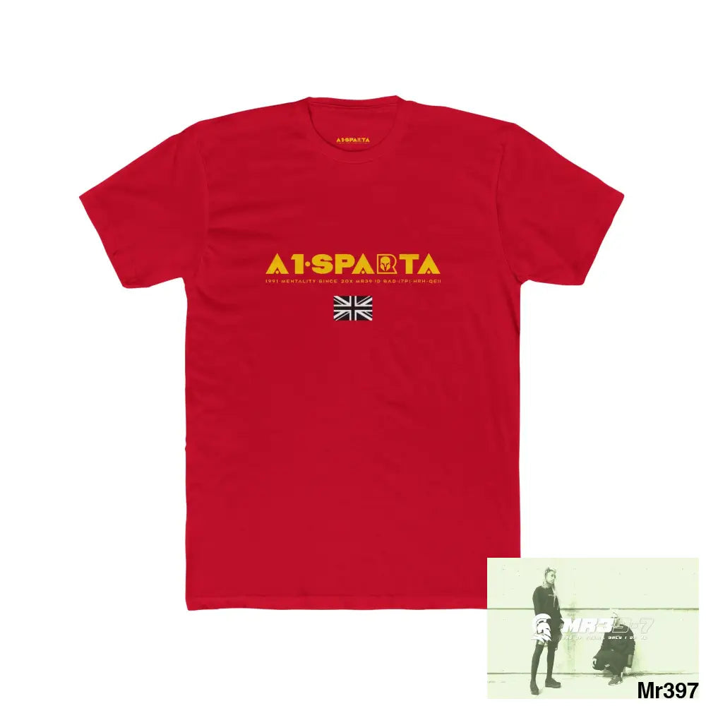 A1-Sparta Tactical GB 2012 My work Colwyn Bay to and from Men’s Cotton Crew Tee Solid Red / XS T-Shirt