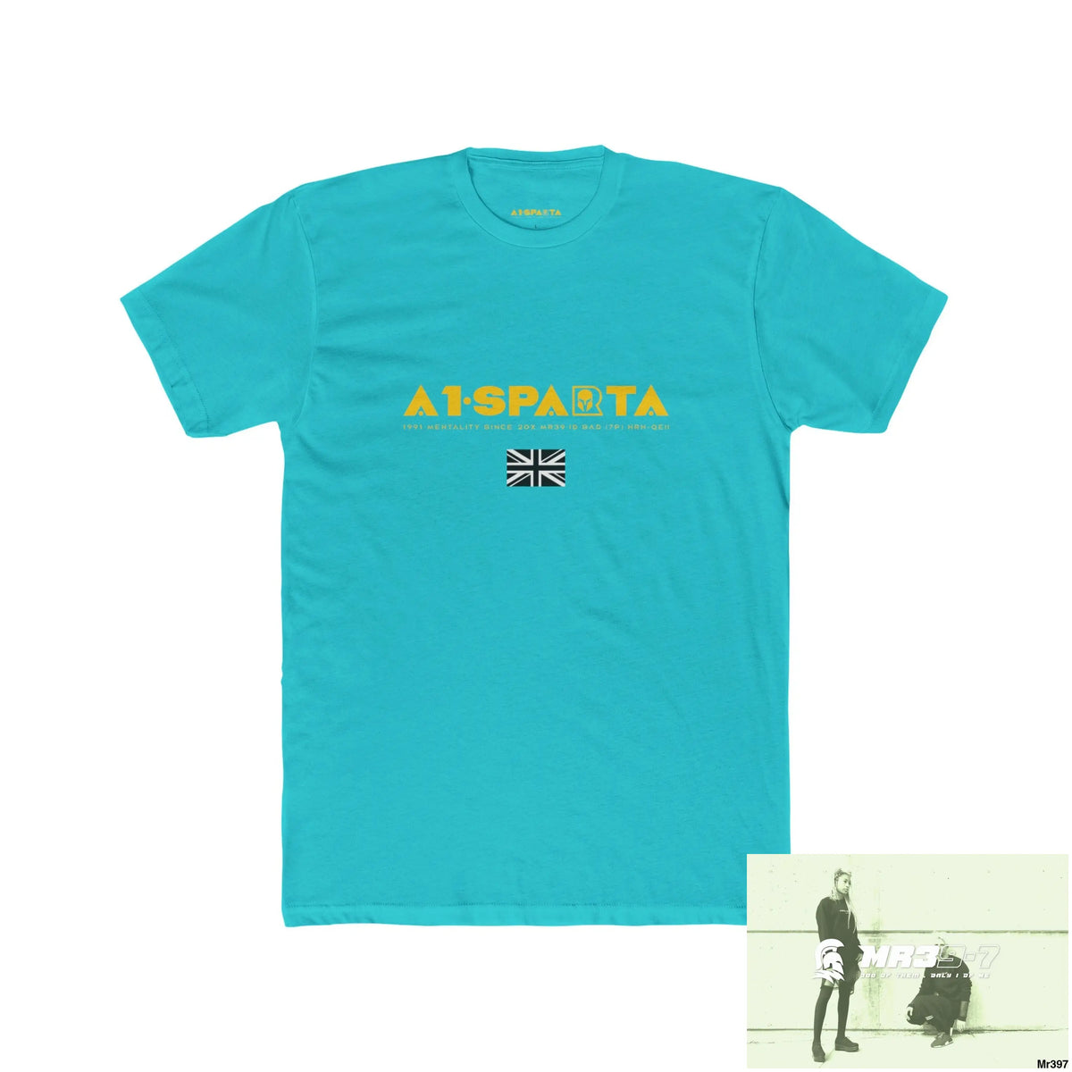 A1-Sparta Tactical GB 2012 My work Colwyn Bay to and from Men’s Cotton Crew Tee Solid Tahiti Blue / S T-Shirt