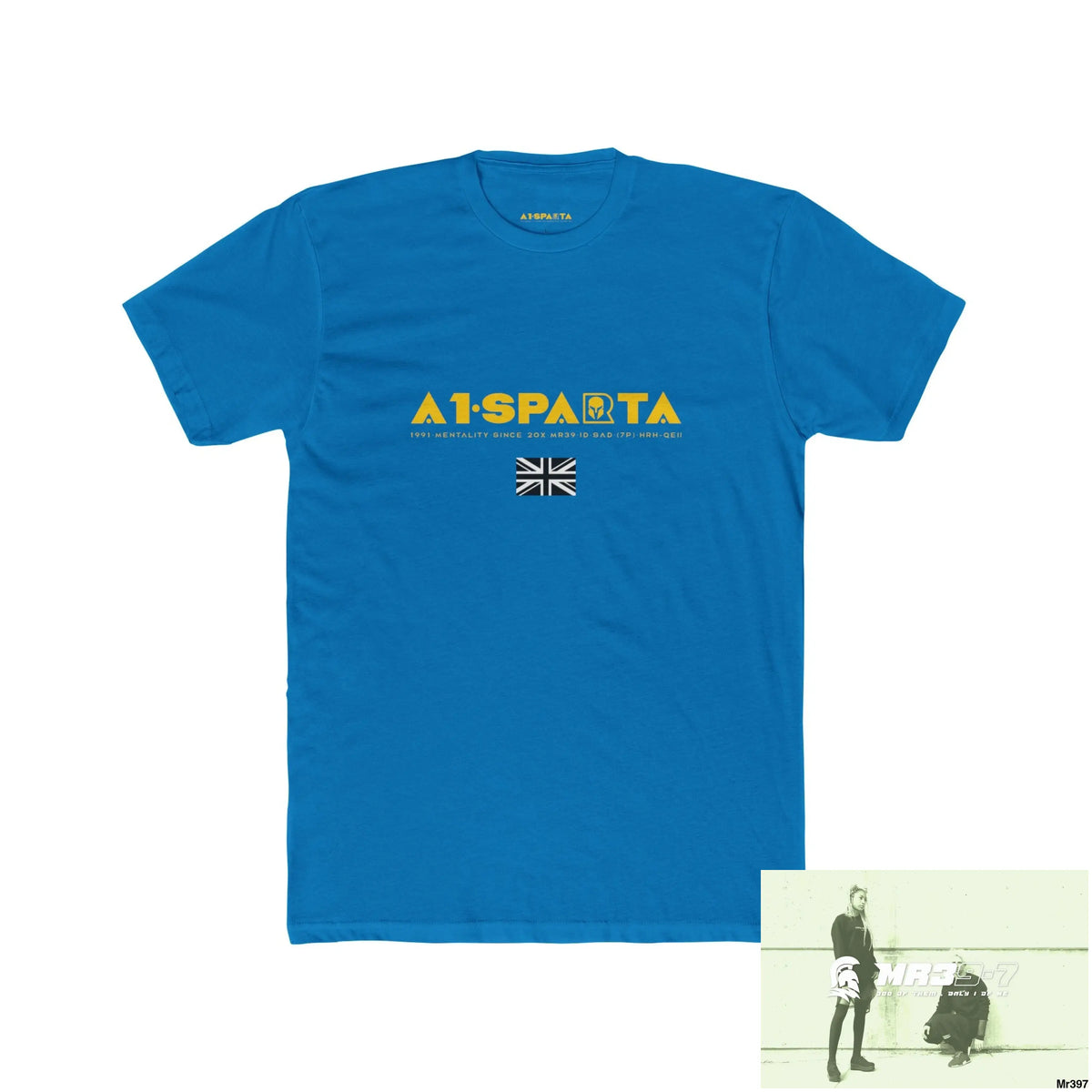 A1-Sparta Tactical GB 2012 My work Colwyn Bay to and from Men’s Cotton Crew Tee Solid Turquoise / S T-Shirt