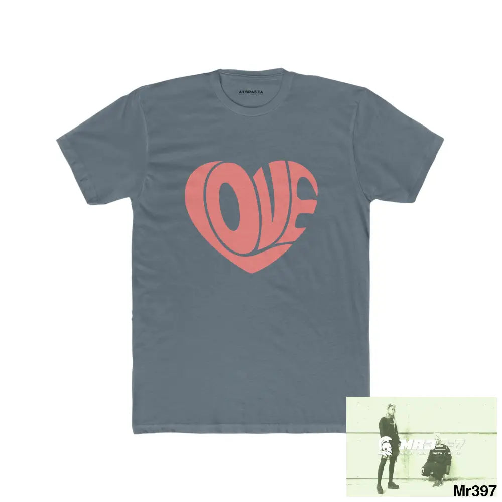A1•Sparta Tactical Love Men’s Cotton Crew Tee Solid Indigo / S T-Shirt