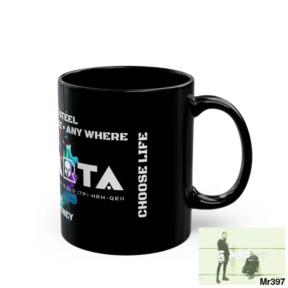 A1•Sparta Tear Drop Stitches & Steel ATAPAW Choose Life Manuka Honey Coffee 11oz Black Mug 11oz Mug