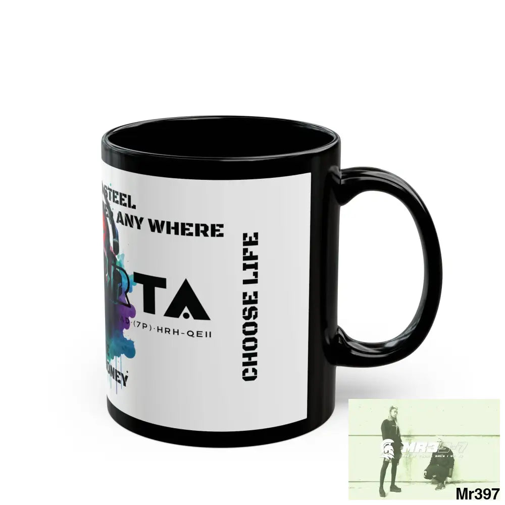 A1•Sparta Tear Drop Stitches & Steel ATAPAW Choose Life Manuka Honey Coffee 11oz Black Mug 11oz Mug