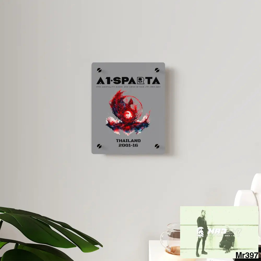 A1-Sparta Thailand 2001-16 Abstract Yin-Yang Symbol in Red and Black- Acrylic Wall Art Panels Home Decor