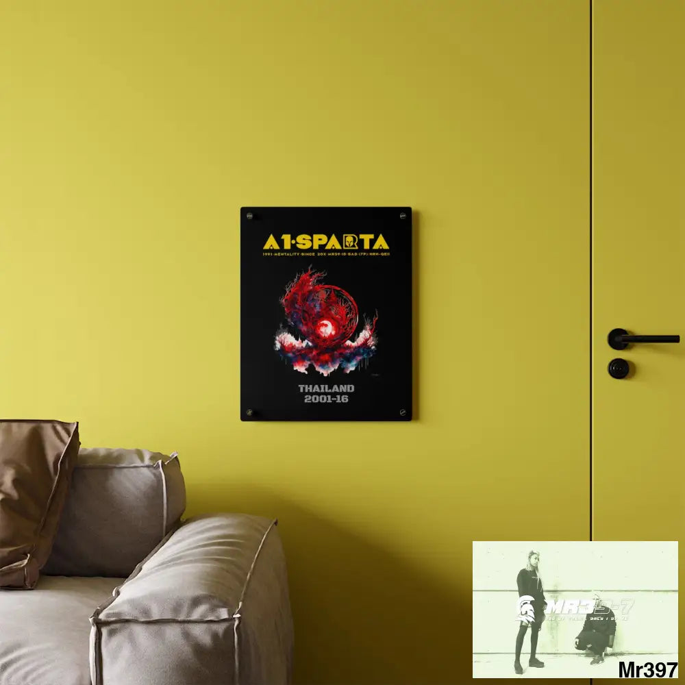 A1-Sparta Thailand 2001-16 Abstract Yin-Yang Symbol in Red and Black Acrylic Wall Art Panels Home Decor