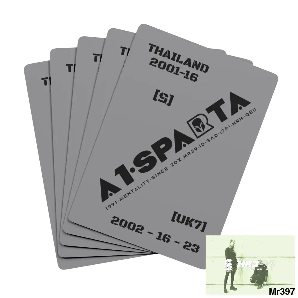 A1-Sparta Thailand /UK Ltd Edition Custom Poker Cards 2.5’’ x 3.5’’ / White / Semi Glossy Paper products