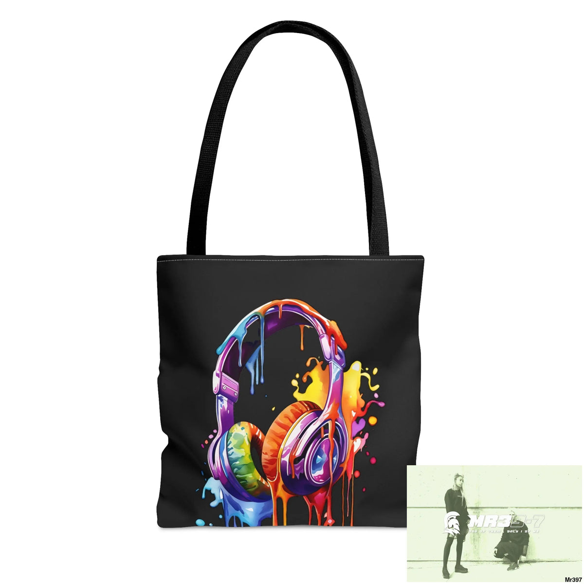 A1-Sparta Tote Bag Melting Headphones (AOP) Small Bags