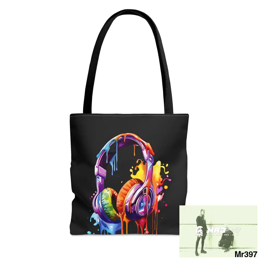 A1-Sparta Tote Bag Melting Headphones (AOP) Small Bags
