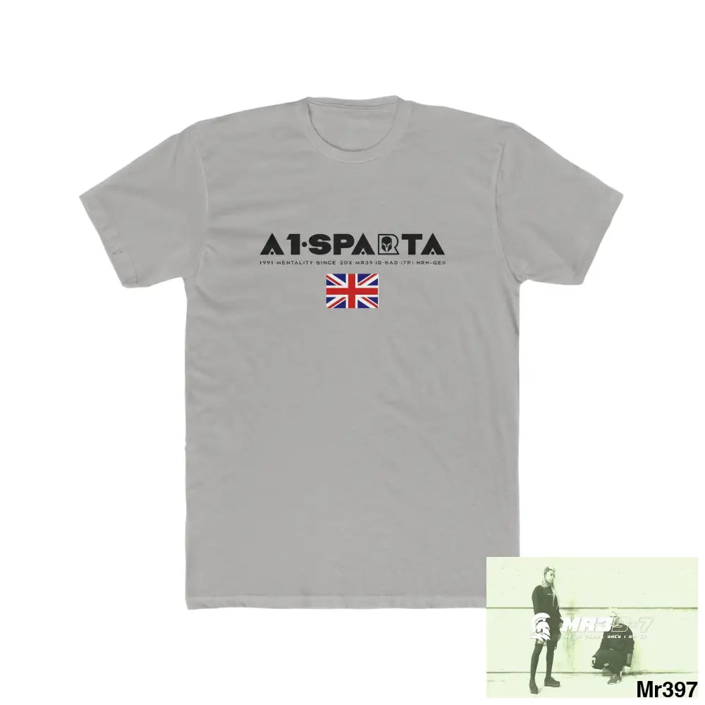 A1-Sparta undercover SAS assassination Men’s Cotton Crew Tee Solid Light Grey / S T-Shirt