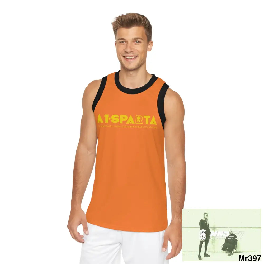 A1-Sparta Unisex Basketball Jersey (AOP) XS / Black rib All Over Prints