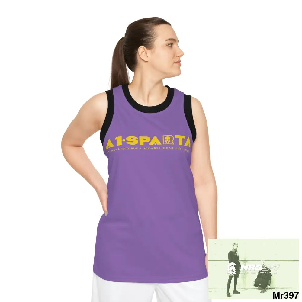 A1-Sparta Unisex Basketball Jersey (AOP) XS / Black rib All Over Prints