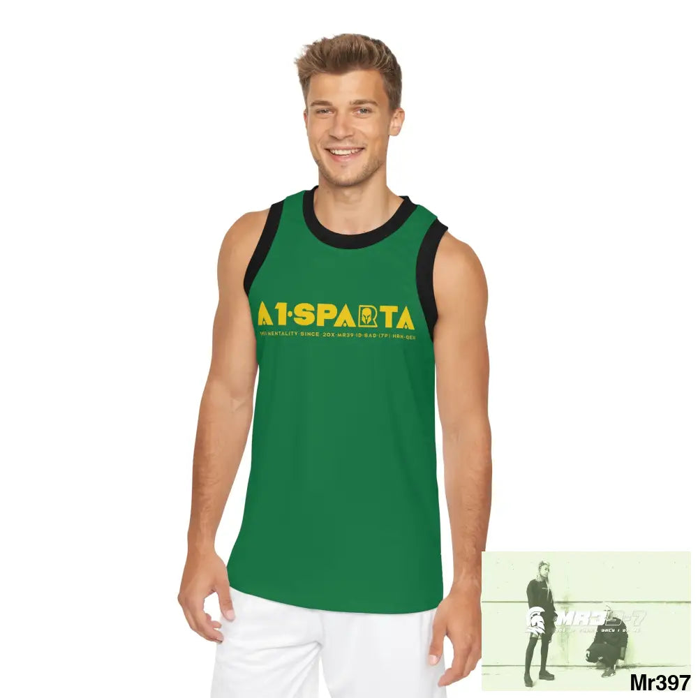A1-Sparta Unisex Basketball Jersey (AOP) XS / Black rib All Over Prints