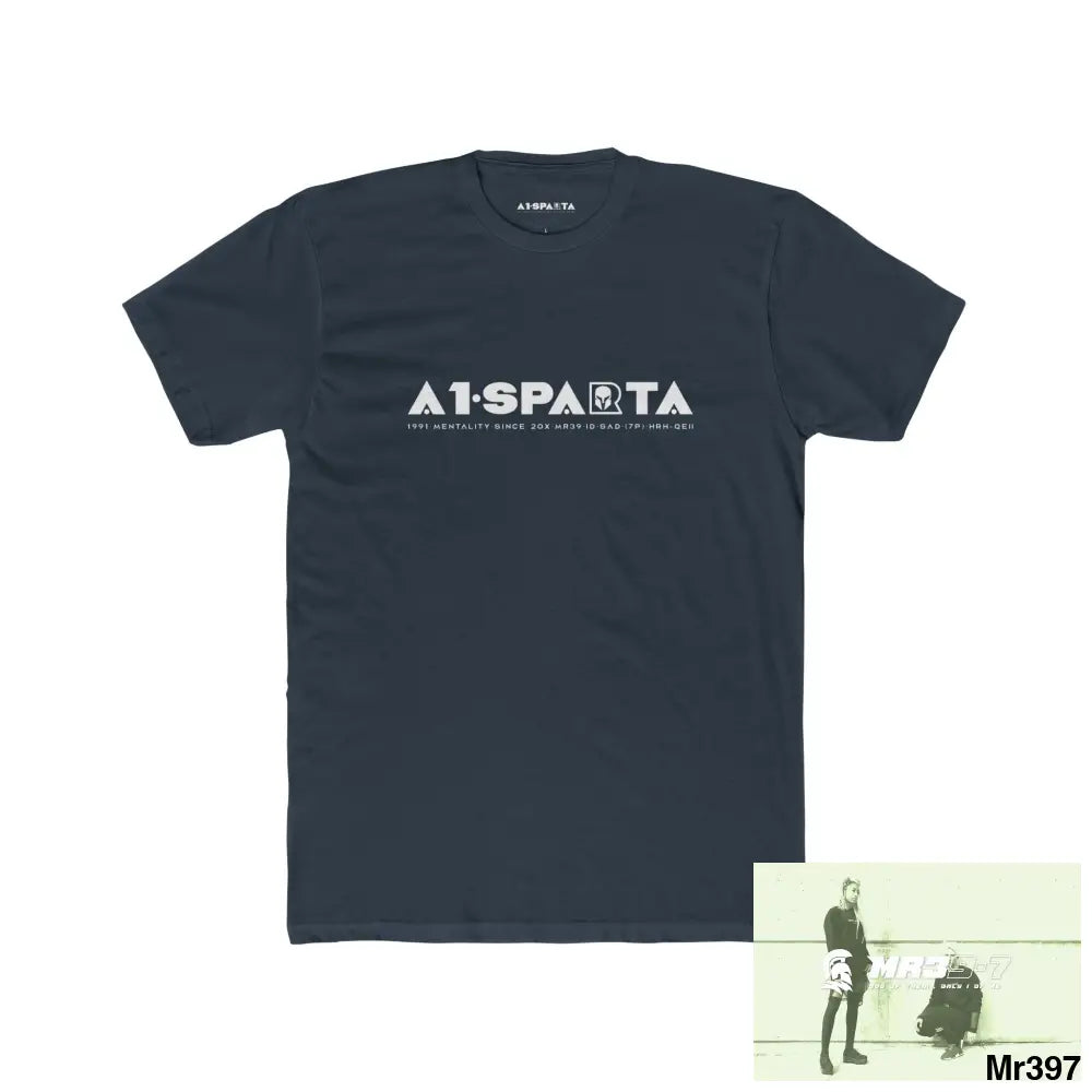 A1 Sparta White Choose Life Men’s Cotton Crew Tee Solid Indigo / S T-Shirt