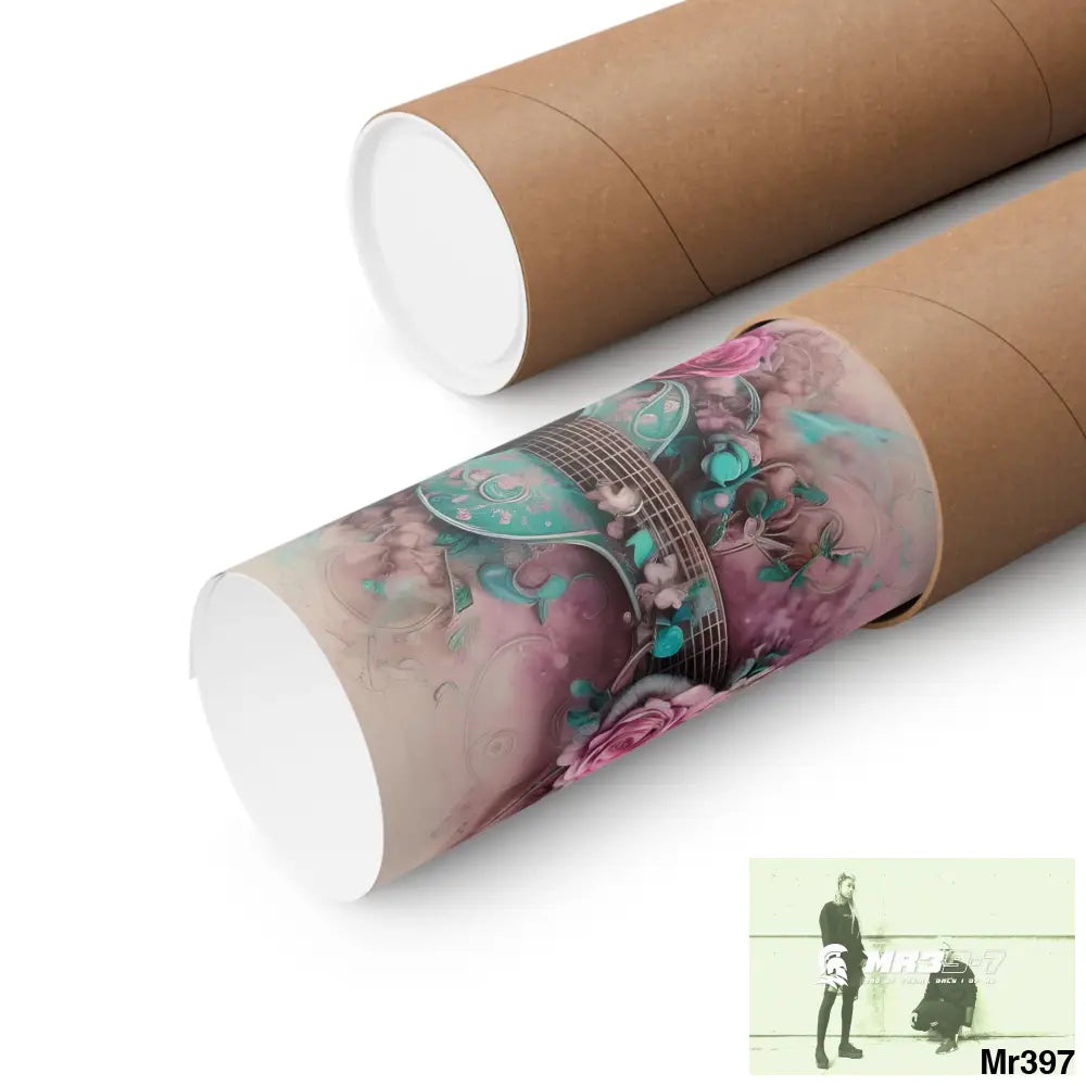 A1.Sparta with pink roses and guitar Matte Vertical Posters Poster