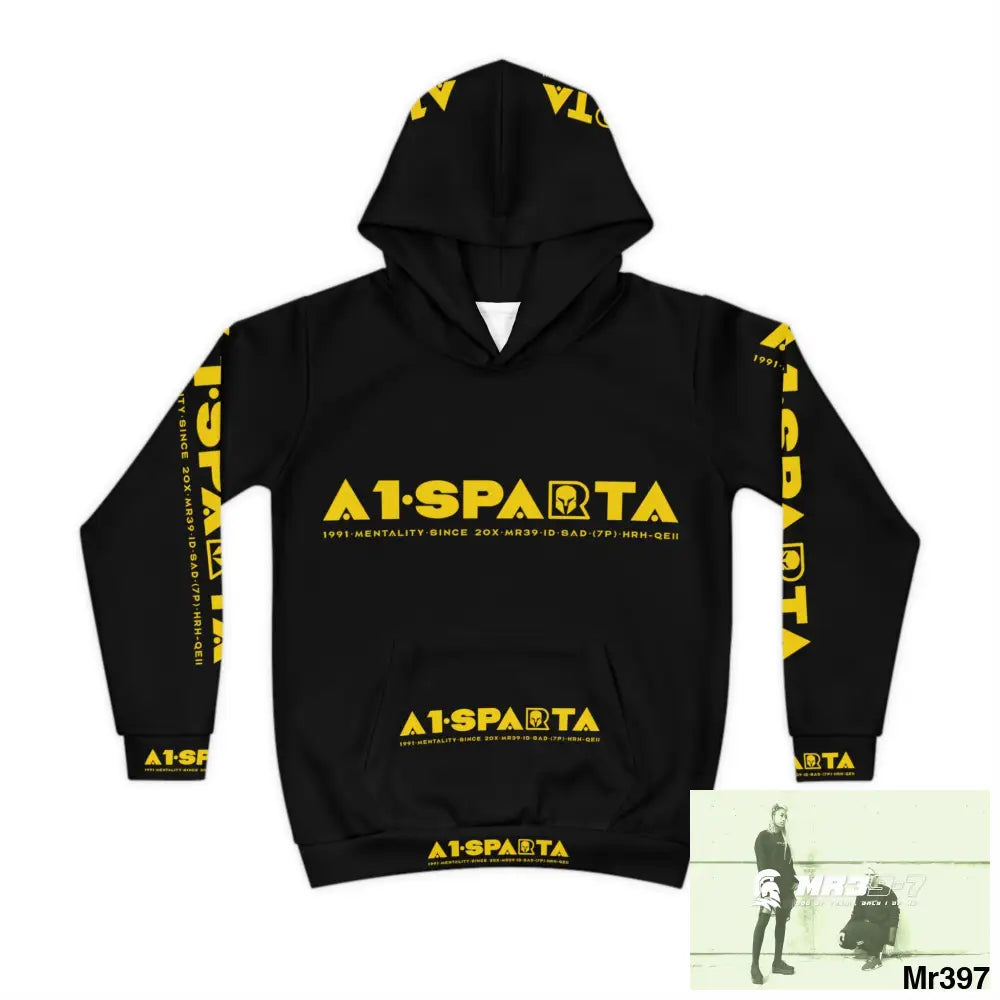 A1.Sparta with Tactical inside hood A1 Who dares Wins Mentality -. Children’s Hoodie (AOP) All Over Prints