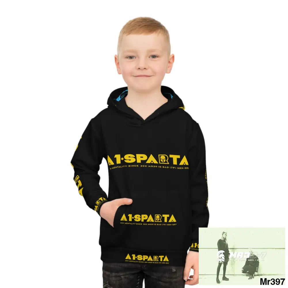A1.Sparta with Tactical inside hood A1 Who dares Wins Mentality -. Children’s Hoodie (AOP) All Over Prints