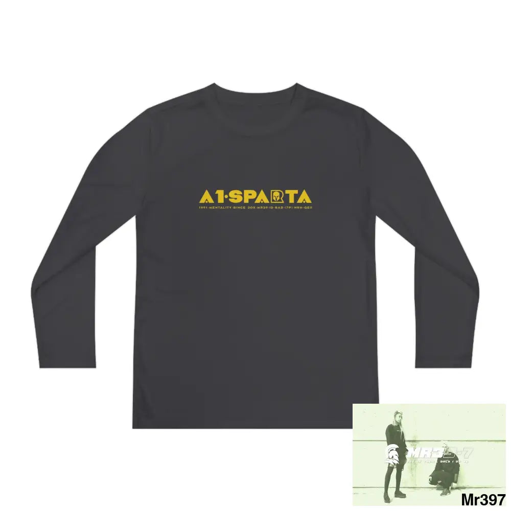 A1-Sparta Youth Long Sleeve Competitor Tee Iron Grey / S Kids clothes