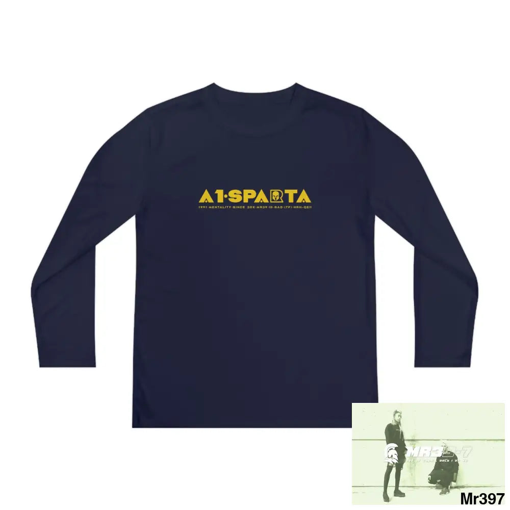 A1-Sparta Youth Long Sleeve Competitor Tee True Navy / S Kids clothes