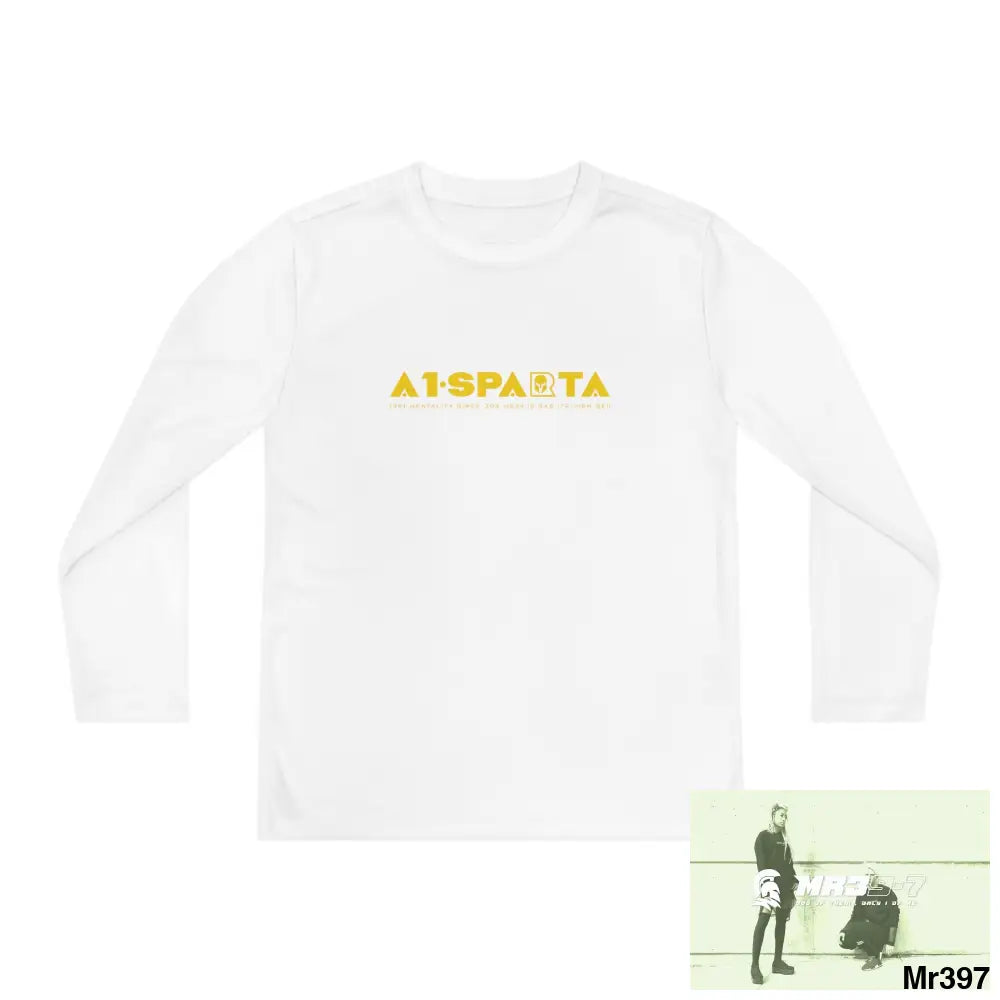 A1-Sparta Youth Long Sleeve Competitor Tee White / S Kids clothes