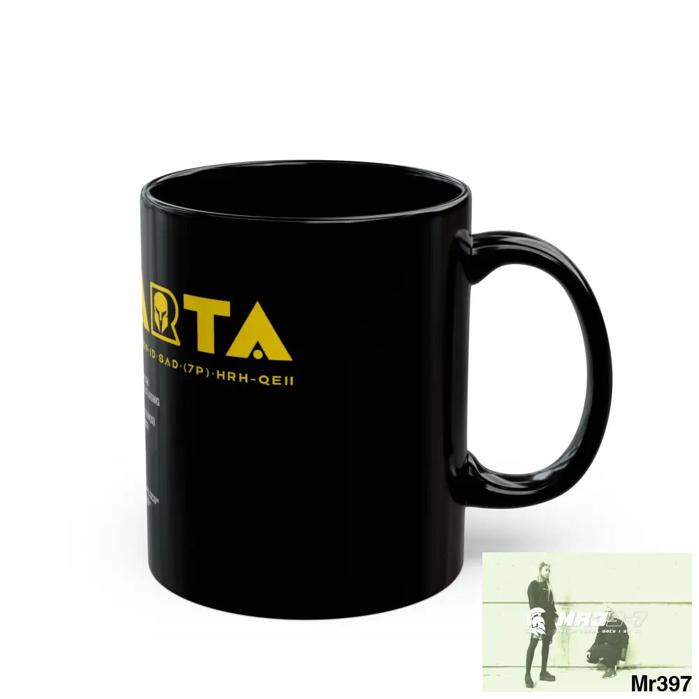 A1•Sparta11oz Black Mug Mental Health VAR / Couldn’t kill flies around shit 11oz Mug