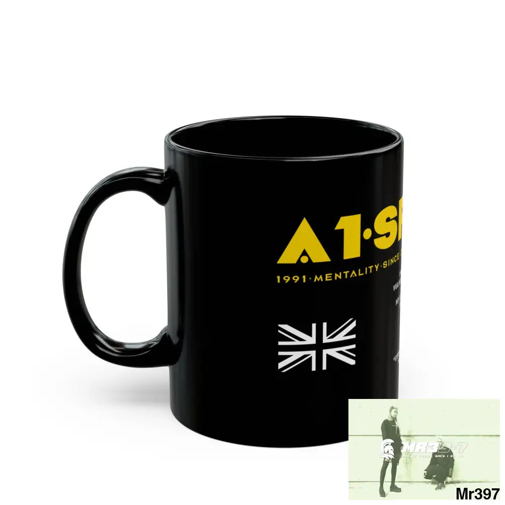 A1•Sparta11oz Tactical GB / Wales Black Mug Mental Health VAR / My Life My Deaths Their Plans Failed Couldn’t kill