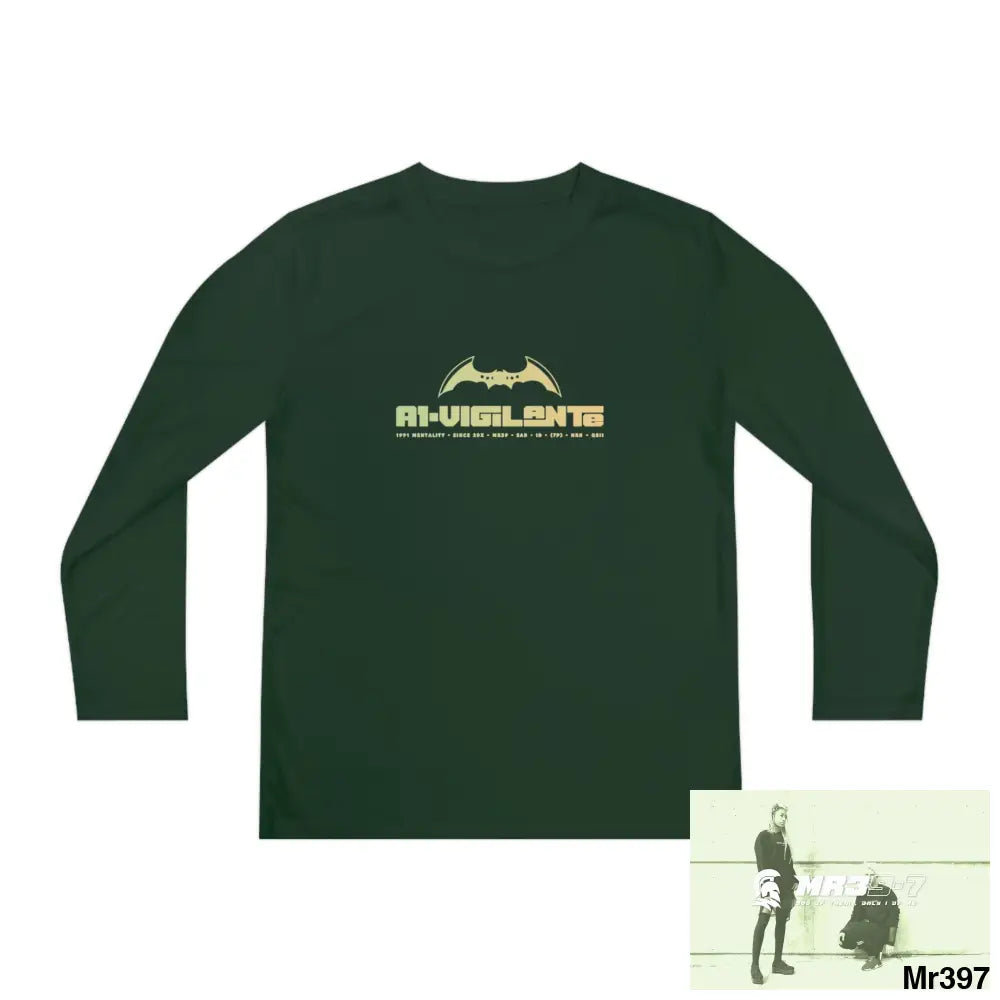 A1-Vigilante 2001-23 5 Countries Just Say No To County Lines Youth Long Sleeve Competitor Tee Forest Green / L Kids