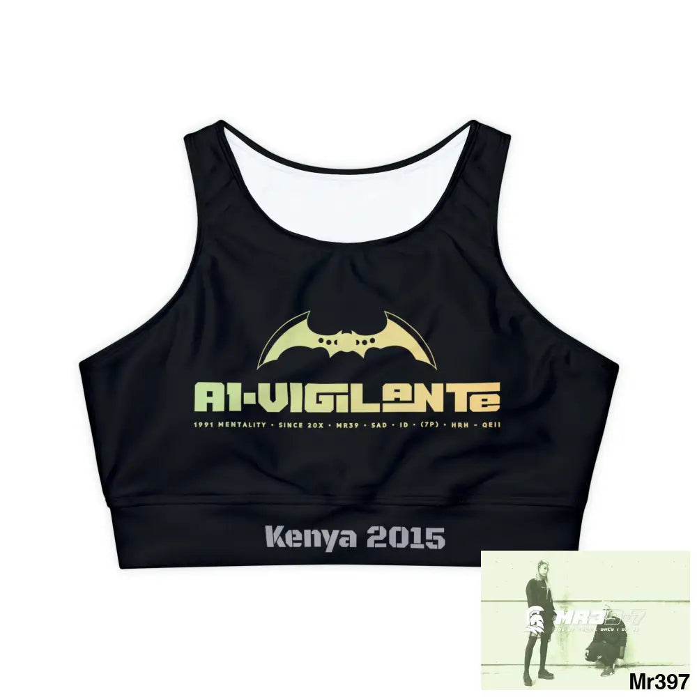 A1-Vigilante 2015 Kenya Fully Lined Padded Sports Bra (AOP) XS All Over Prints