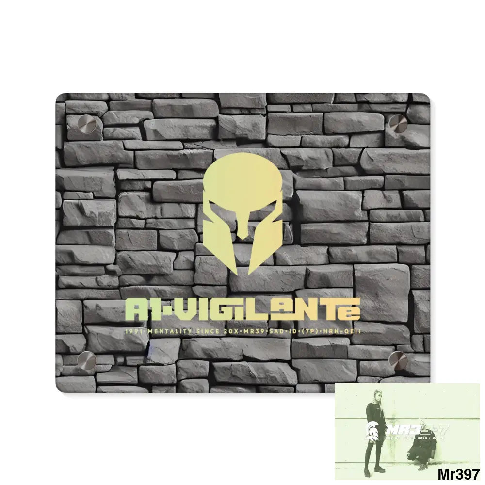 A1-Vigilante 3D Dark Black Brick Wall 32k Ultrarealistic High quality Acrylic Wall Art Panels 10″ x 8″ (Horizontal)