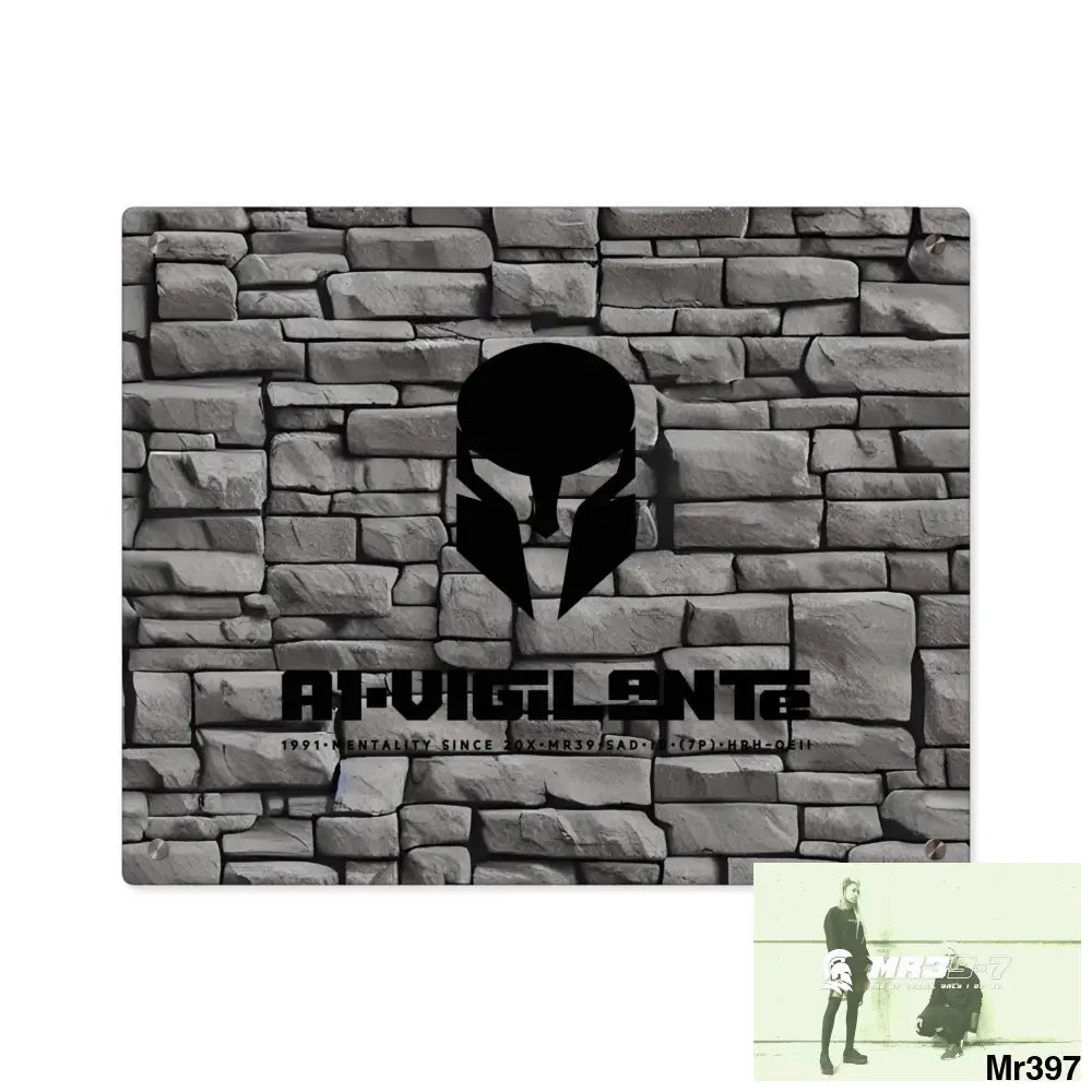 A1-Vigilante 3D Dark Black Brick Wall 32k Ultrarealistic High quality Acrylic Wall Art Panels 20″ x 16″ (Horizontal)