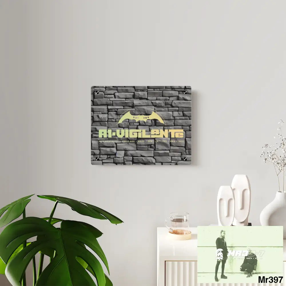 A1-Vigilante 3D Dark Black Brick Wall 32k Ultrarealistic High quality Acrylic Wall Art Panels Home Decor