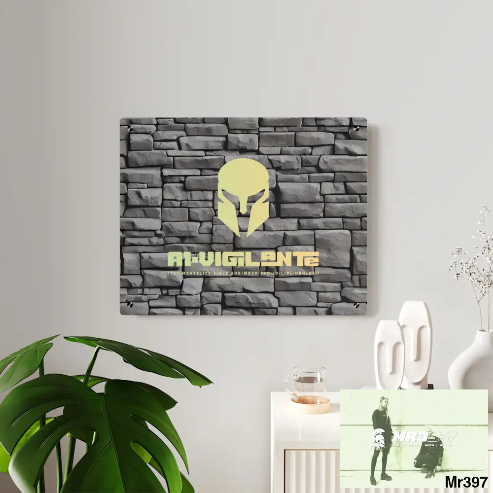 A1-Vigilante 3D Dark Black Brick Wall 32k Ultrarealistic High quality Acrylic Wall Art Panels Home Decor
