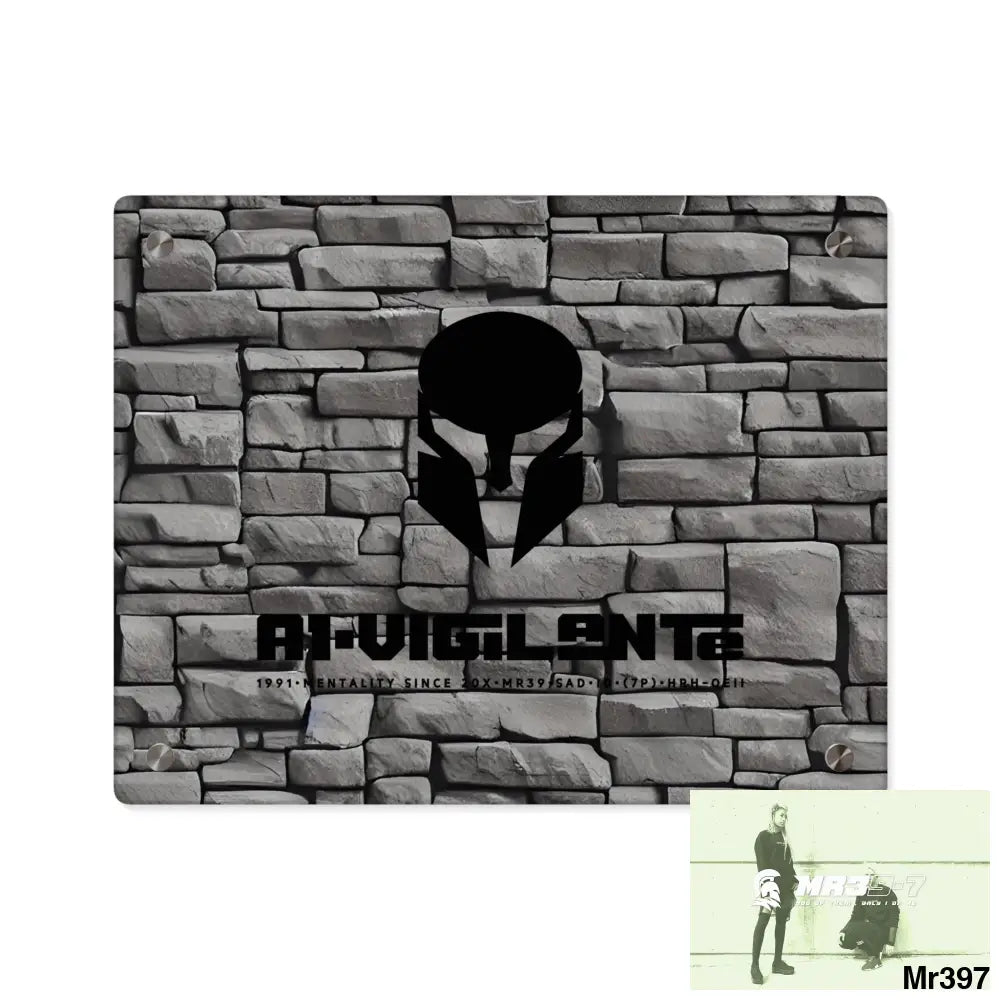 A1-Vigilante 3D Dark Black Brick Wall 32k Ultrarealistic High quality Acrylic Wall Art Panels 14″ x 11″ (Horizontal)