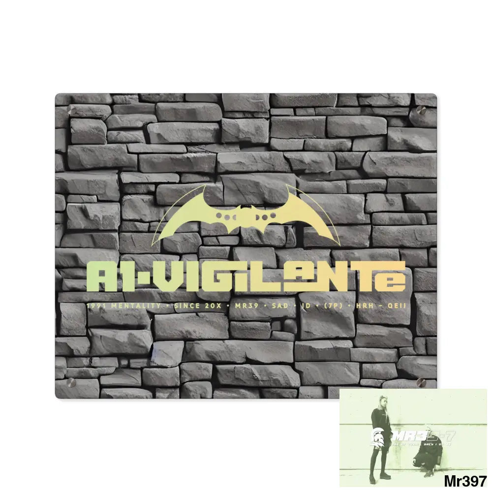 A1-Vigilante 3D Dark Black Brick Wall 32k Ultrarealistic High quality Acrylic Wall Art Panels 20″ x 16″ (Horizontal)