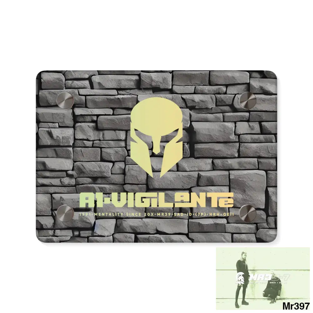 A1-Vigilante 3D Dark Black Brick Wall 32k Ultrarealistic High quality Acrylic Wall Art Panels 7’’ x 5’’ (Horizontal)