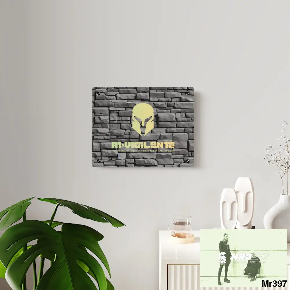 A1-Vigilante 3D Dark Black Brick Wall 32k Ultrarealistic High quality Acrylic Wall Art Panels Home Decor